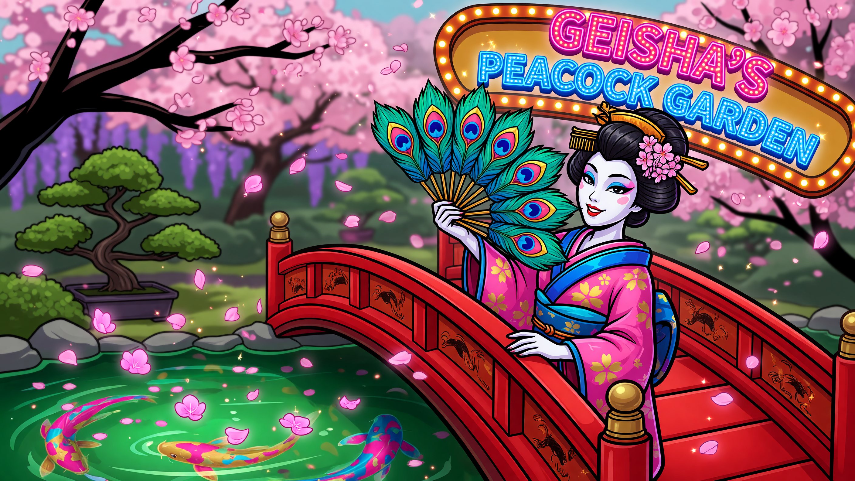 Geisha's Peacock Garden